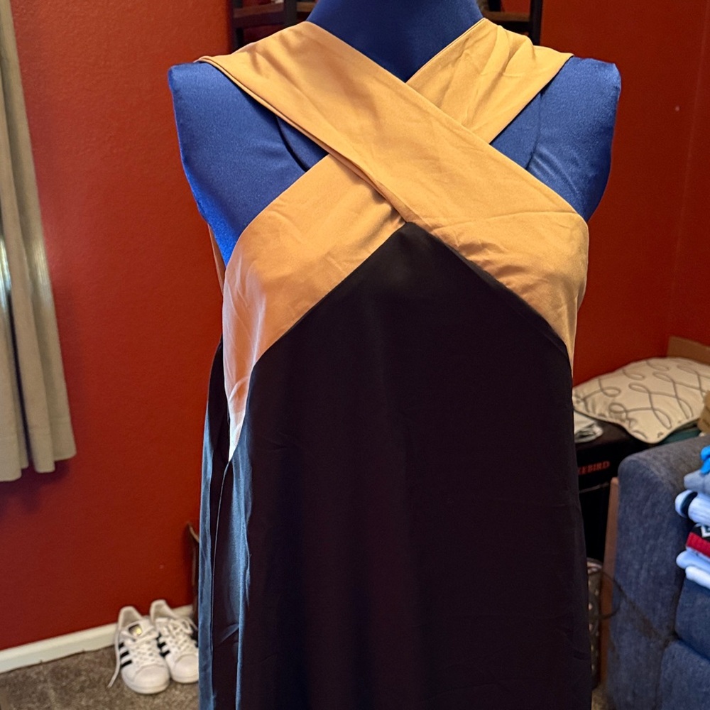 Chic Black and Tan Maxi Dress